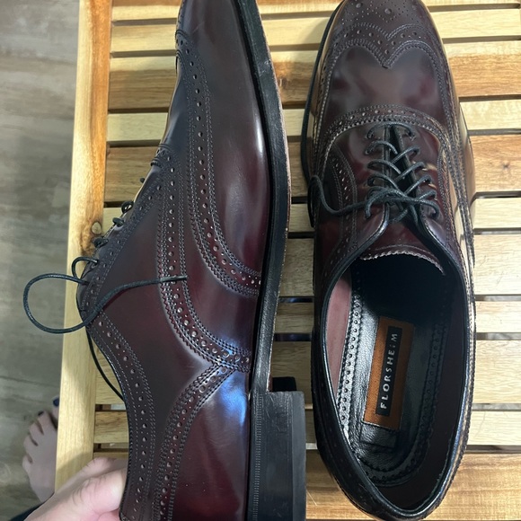 Florsheim Imperial Wingtip Oxford Men's 13D Deep Burgundy Leather Shoes - Picture 6 of 13